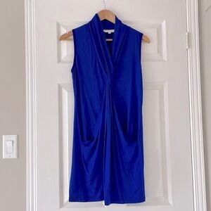 Trina Turk Blue Twist Front Jersey Dress Size 4
